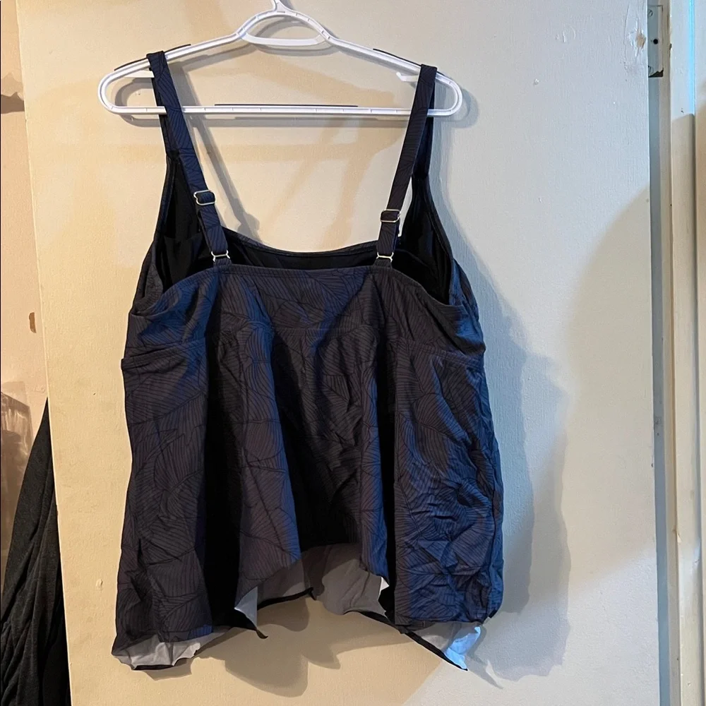Blue Patterned  SwimTank Top - Picture 3 of 3